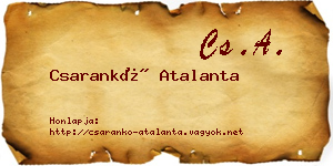 Csarankó Atalanta névjegykártya